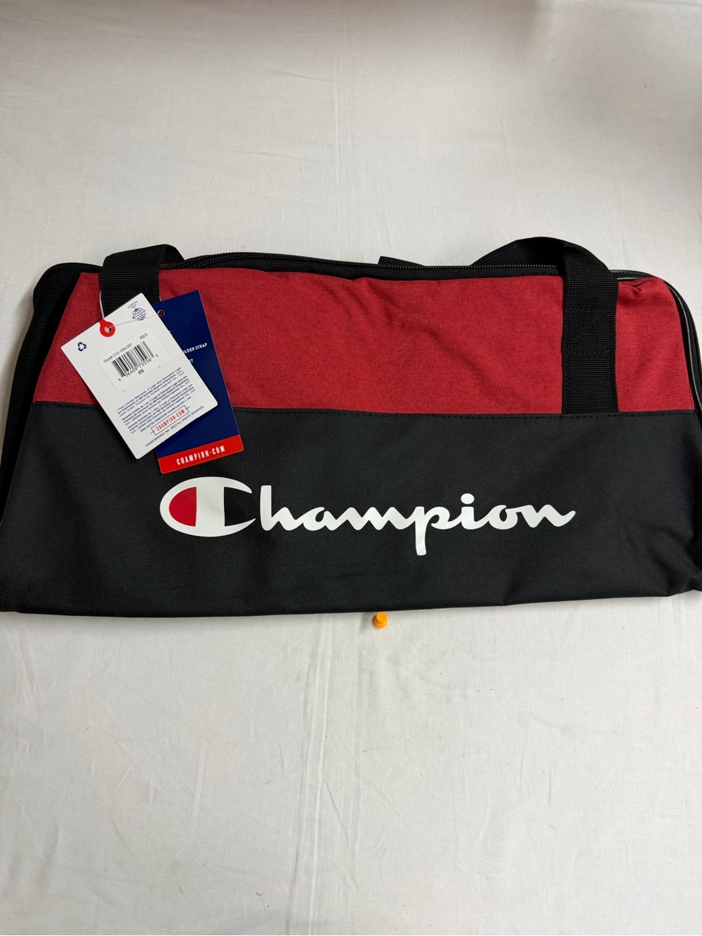 Champion Two-Tone Red and Black Duffel Bag